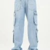 image_3c72358f-45e3-4502-97f2-9bcf97efa046 I'M Brian Jeans Cargo Ampio Effetto Slavato