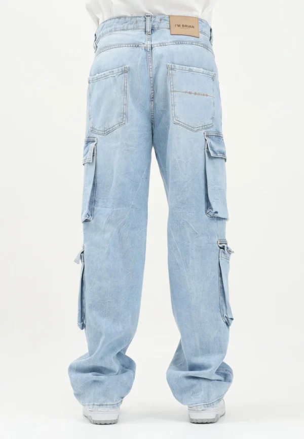 image_3c72358f-45e3-4502-97f2-9bcf97efa046 I'M Brian Jeans Cargo Ampio Effetto Slavato