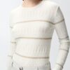 Pinko Pisanino Maglia A Costine Con Righe Metalliche