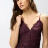 106726A378R5700101_4 Pinko Fragola Top In Pizzo Floreale Con Spalline