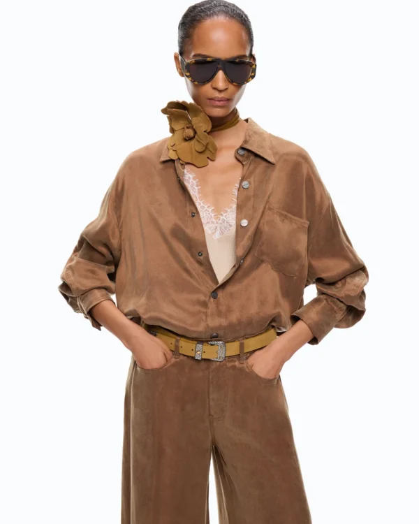 Pinko Careser Camicia In Twill Mano Pesca