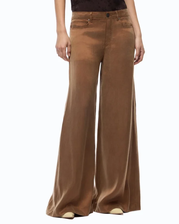 Pinko Porta Pantaloni Palazzo In Twill Mano Pesca