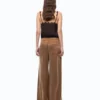 Pinko Porta Pantaloni Palazzo In Twill Mano Pesca