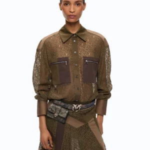 Pinko Magliocco Camicia In Pizzo Con Taschino