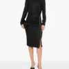38254105_71880847_1000 Pinko Anthurium Abito Midi In Lana Con Zip