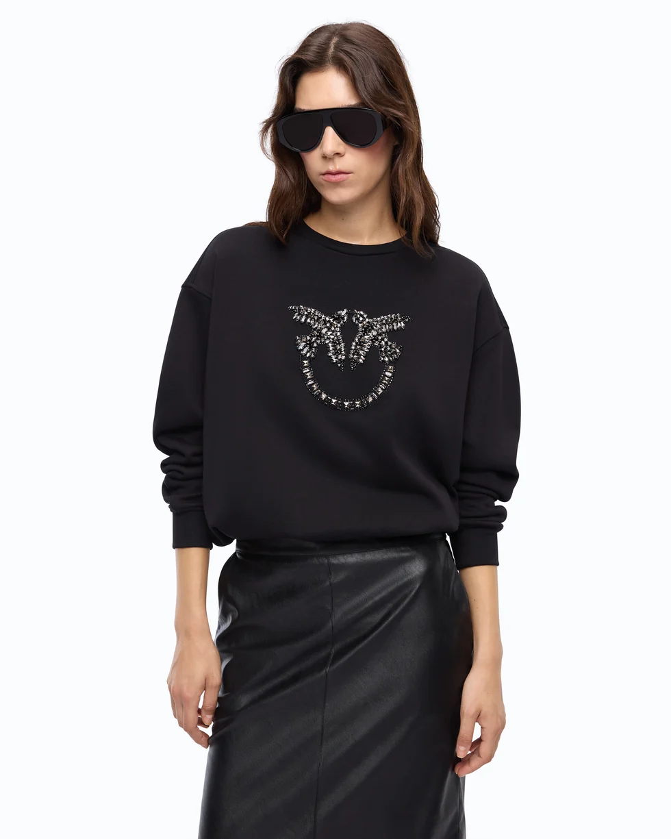 Pinko Nelly Felpa Con Logo Love Birds Gioiello