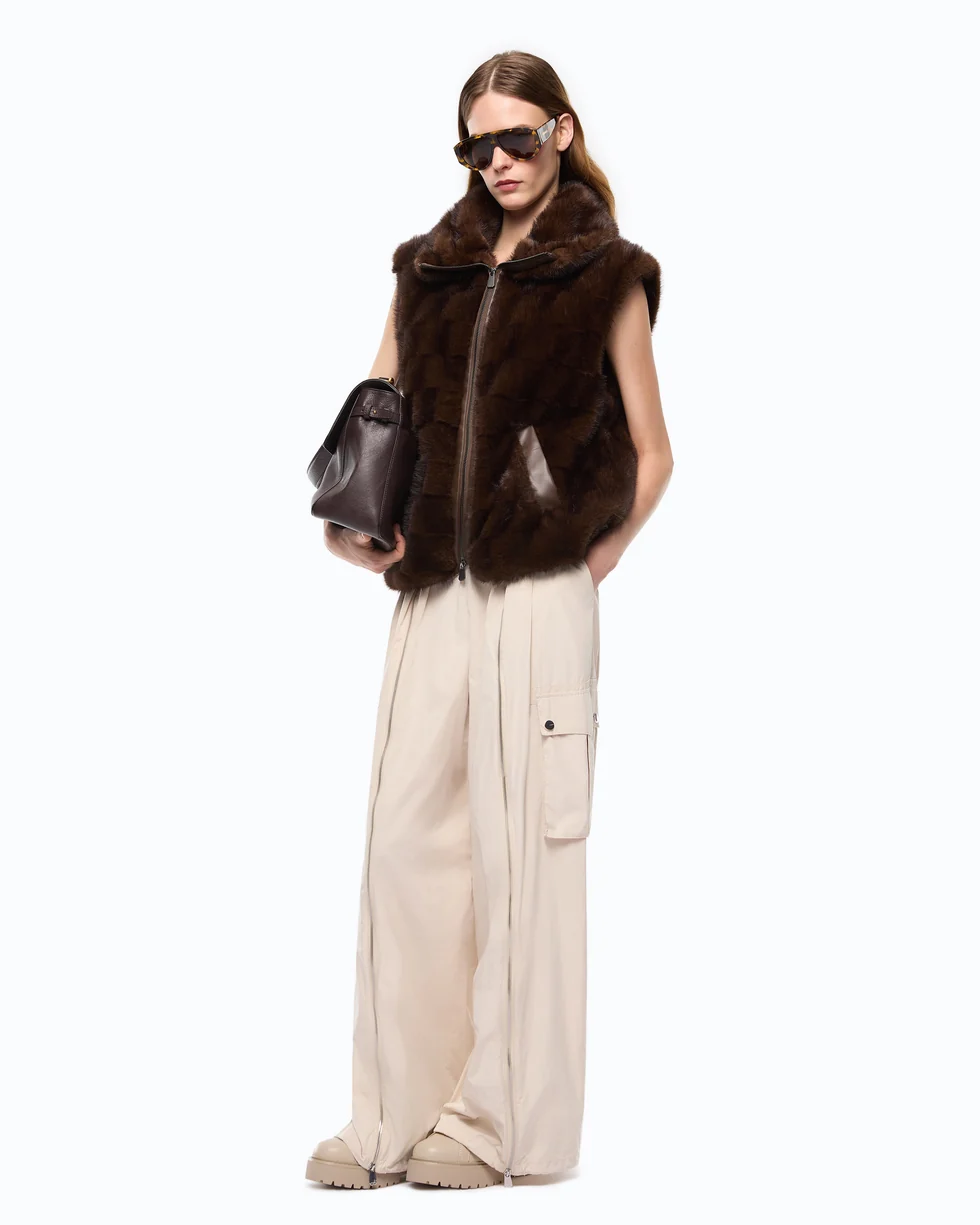 Pinko Glossina Gilet Effetto Pelliccia Con Zip