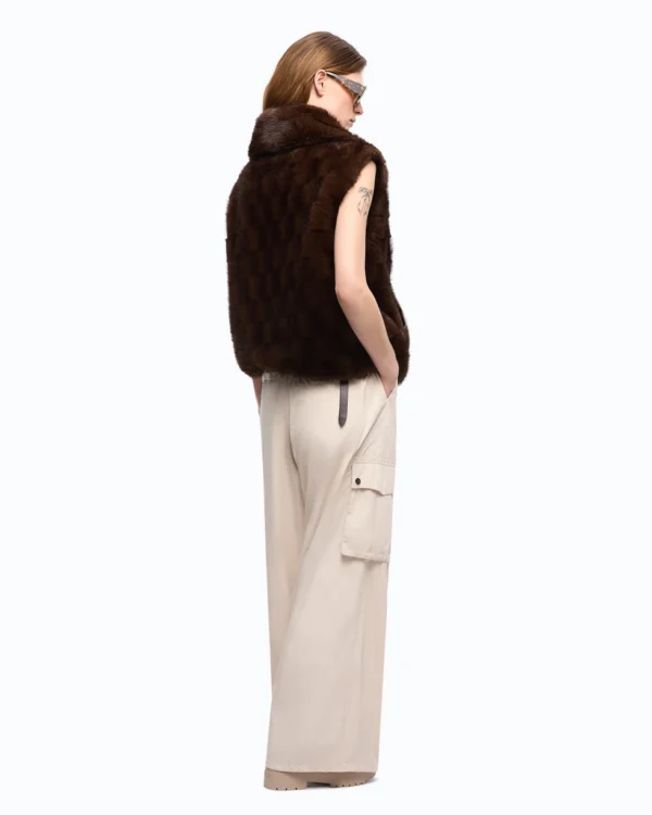 106939A3C5M1100101_4 Pinko Glossina Gilet Effetto Pelliccia Con Zip