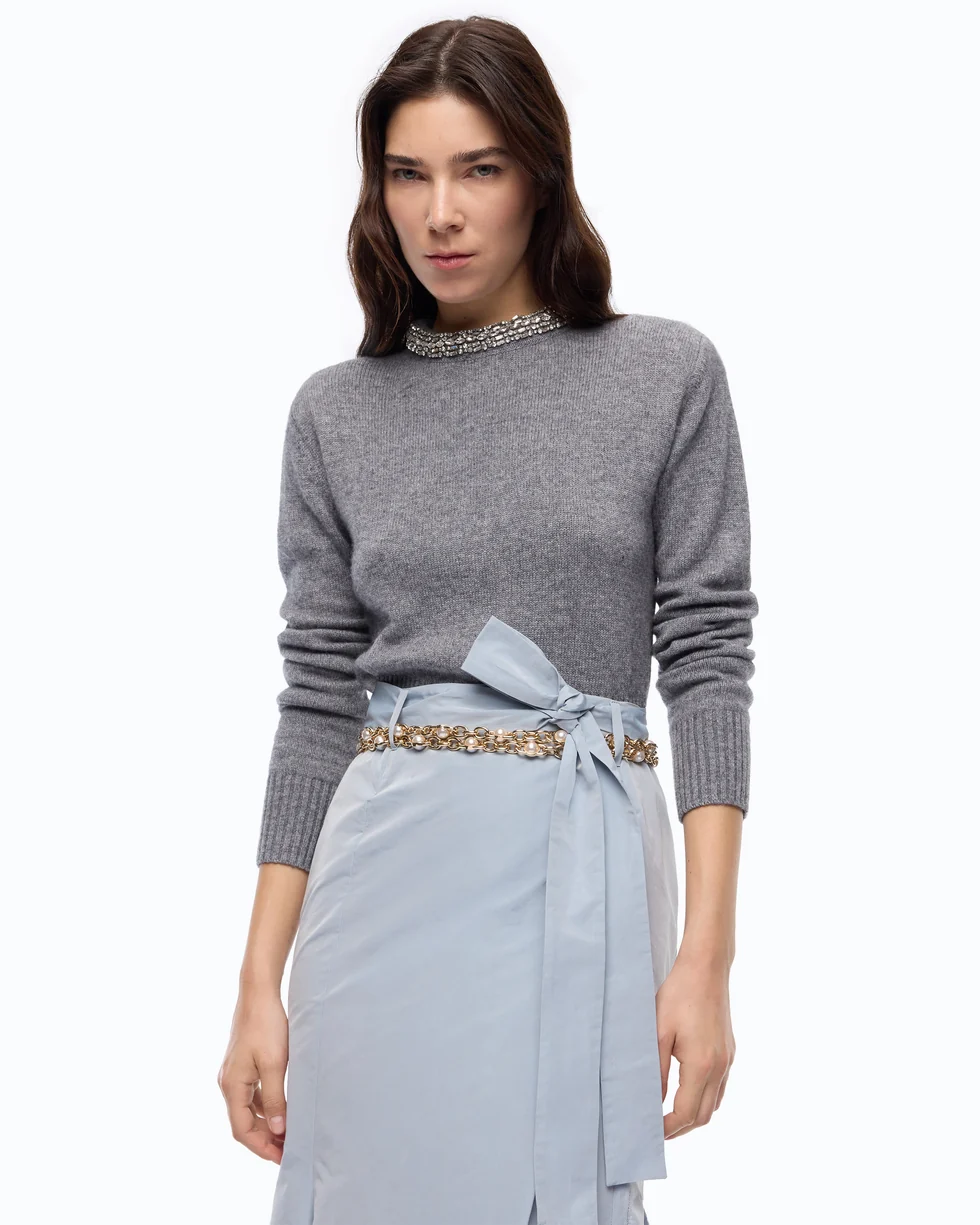 Pinko Berlino Maglia In Misto Lana Con Collo