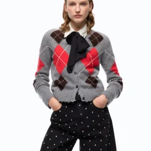 107284A3IEIL100101_1 Pinko Cardiff Cardigan Girocollo In Lana E Cashmere A Rombi