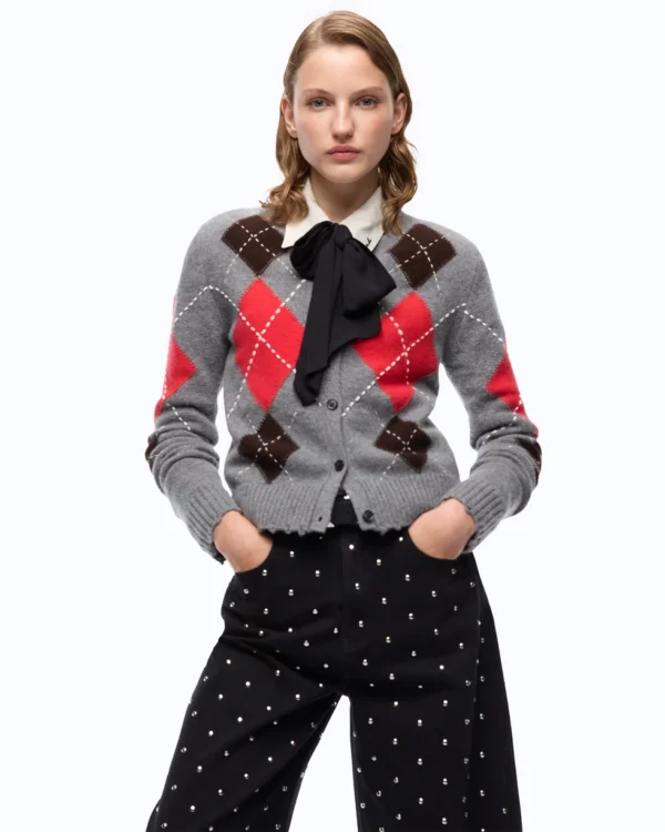 107284A3IEIL100101_1 Pinko Cardiff Cardigan Girocollo In Lana E Cashmere A Rombi