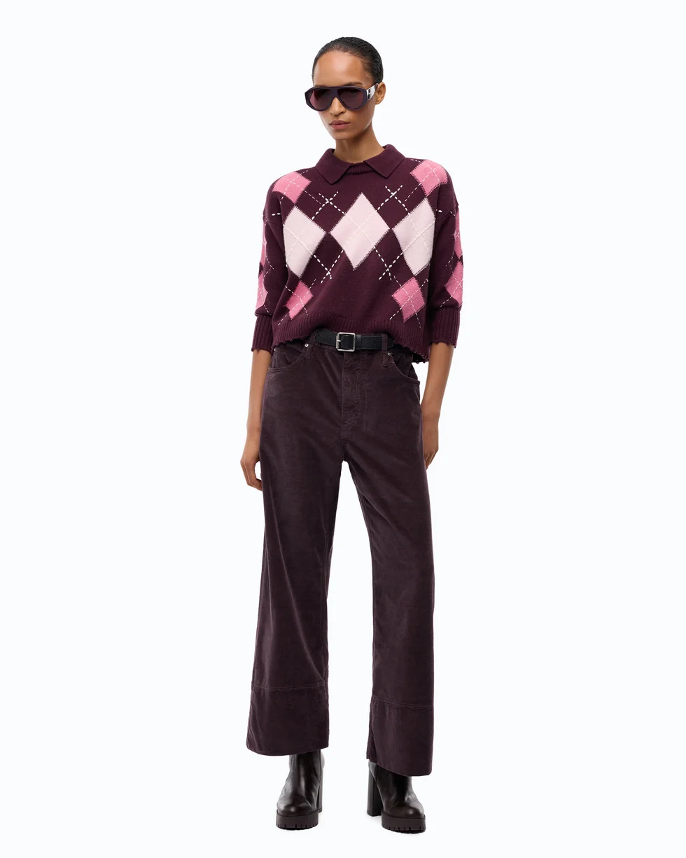 Pinko Cork Maglia In Lana E Cashmere A Rombi