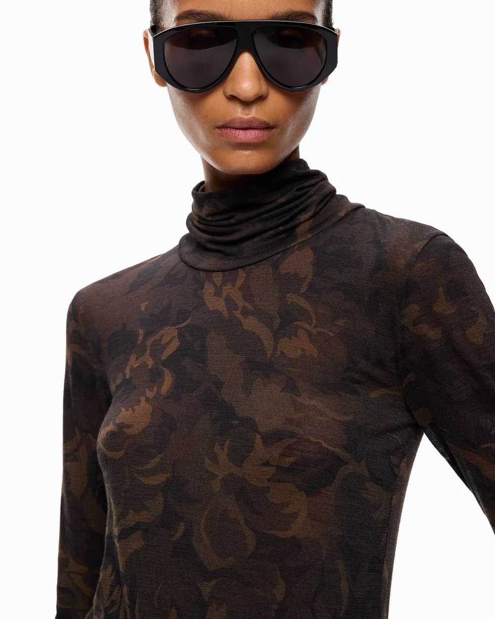 Pinko Brendoza Dolcevita Con Stampa Camouflage Floreale