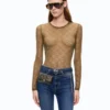 Pinko Rover Maglia In Pizzo Stretch Con Motivo Logo Love Birds