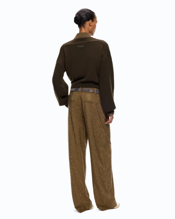 107874A3P4X1800101_4 Pinko Ringhio Maglia Cropped In Lana Con Manica A Palloncino