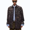 107916A3LYSD300103_2 Pinko Barengo Overshirt Con Motivo Camouflage E Dettagli Gioiello