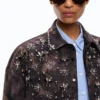 107916A3LYSD300103_3 Pinko Barengo Overshirt Con Motivo Camouflage E Dettagli Gioiello