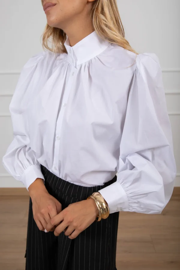 3N3A1382 Tensione In Camicia In Popeline Con Collo Montato