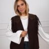 3N3A2149_6f24ef12-924a-4d30-8a12-b56361a21dae Vicolo Gilet Misto Lana Con Borchie e Frange