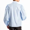 TI_27C6175celeste2 Tensione In Camicia In Popeline Con Collo Montato